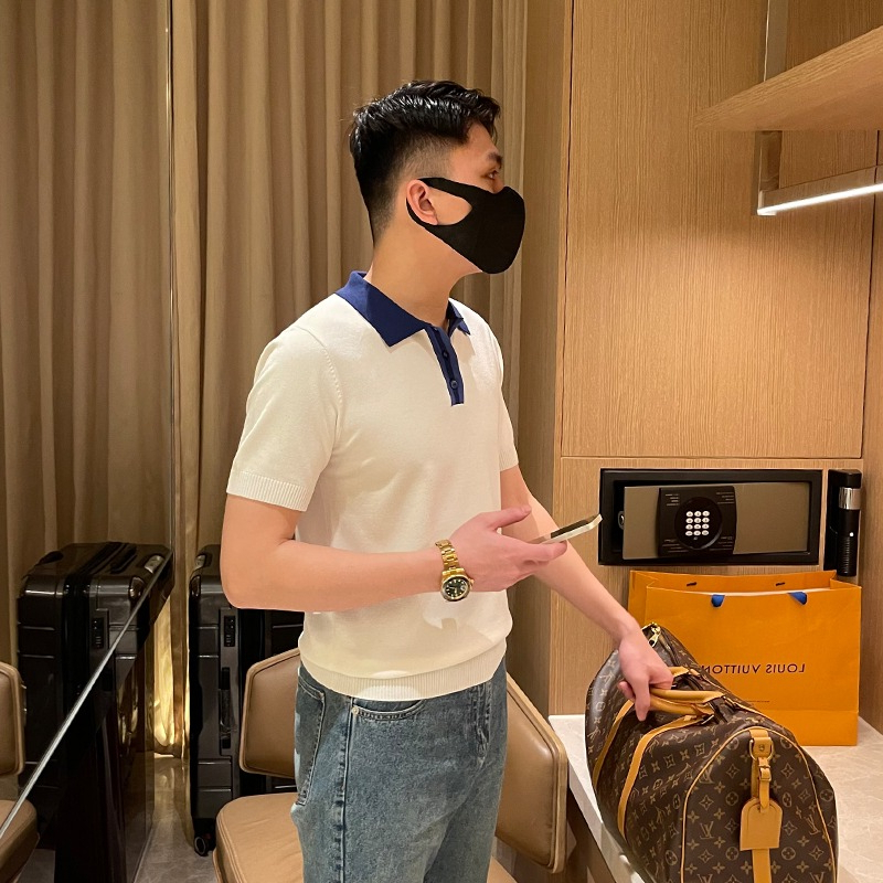 Áo Thun Polo Dệt Kim Mỏng Dáng Ôm Thoáng Khí, Màu Sắc Tươi Sáng, Thời Trang Mùa Hè, Có Kích Thước M-3XL