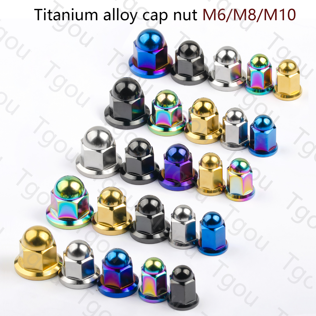 Tgou Đai Ốc Đầu Tròn Bằng Hợp Kim Titan M6 / M8 / M10 Chống Trầy Xước Cho Ống Pô Xe Máy