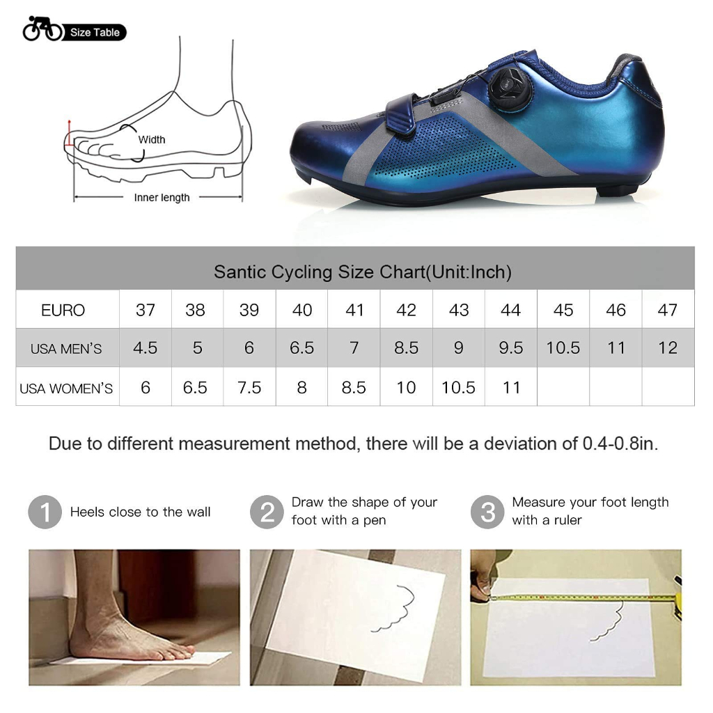 Santic Giày Đạp Xe Nam Đường Đi Xe Đạp Cleats Giày Tương Thích SPD Xe Đạp Cleats Giày Thoáng Khí Giày Đạp Xe Nữ KS20019