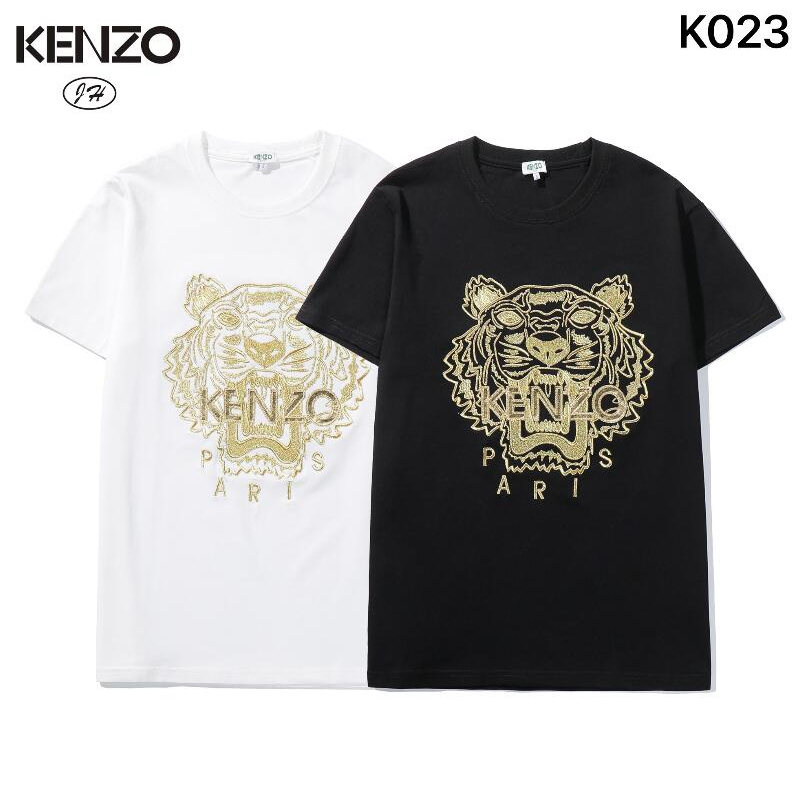 Áo Thun Tay Ngắn Cổ Tròn Chất Liệu cotton Thêu Họa Tiết Kenzo Thời Trang Cho Nam Và Nữ
