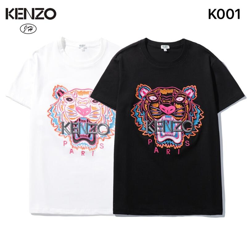 Áo Thun Tay Ngắn Cổ Tròn Chất Liệu cotton Thêu Họa Tiết Kenzo Thời Trang Cho Nam Và Nữ