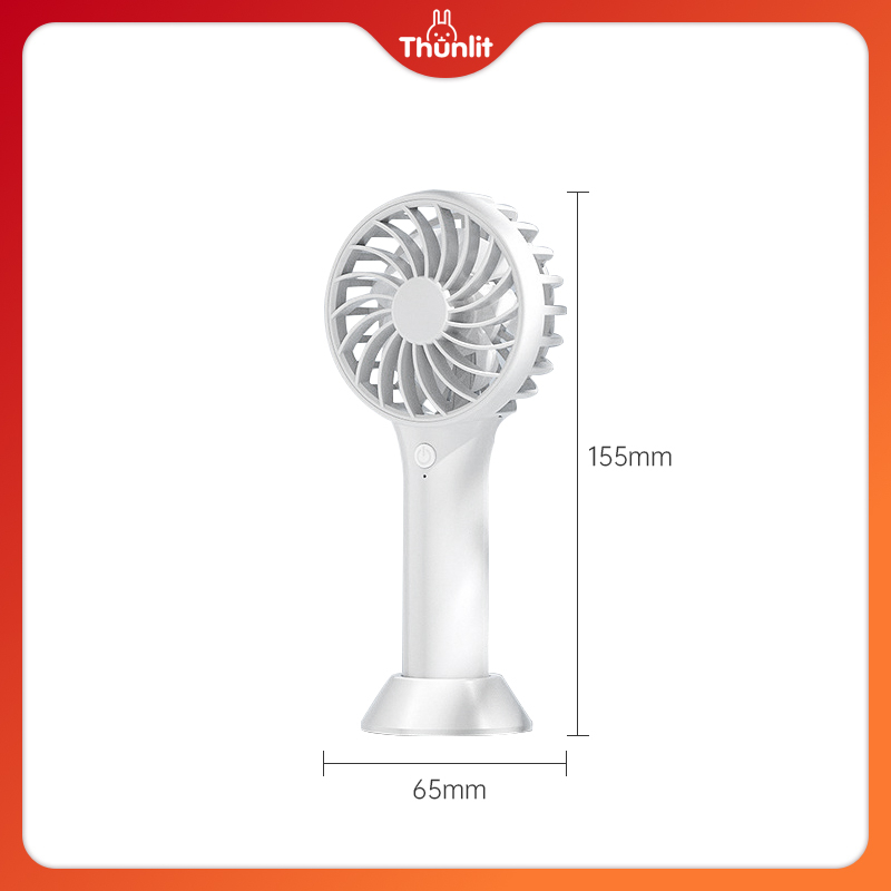 Quạt THUNLIT bỏ túi sạc lại được mini cầm tay USB 3 mức tốc độ gió mạnh mẽ hoạt động yên tĩnh