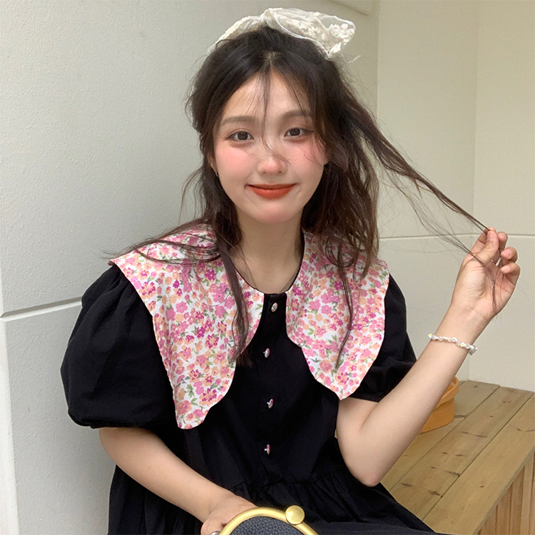 💓váy babydoll Đầm babydoll Dáng Chữ A Cổ Búp Bê Họa Tiết Hoa Phong Cách Retro Nhật Bản Ngọt Ngào Cho Nữ