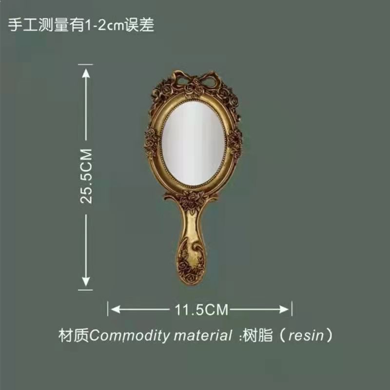 Gương trang điểm cầm tay 10MK phong cách hoàng gia châu Âu cổ điển