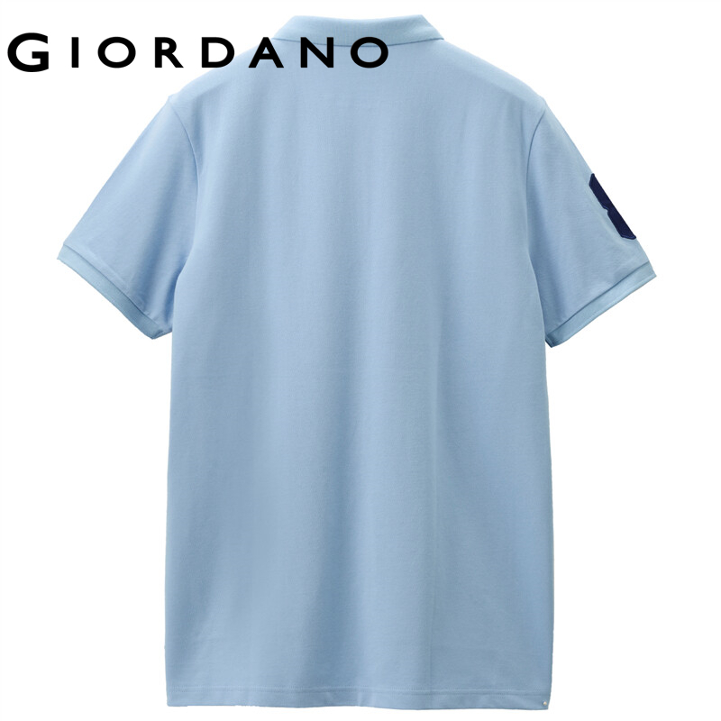 GIORDANO Áo Polo nam tay ngắn thêu sư tử chuyển màu, có sẵn nhiều màu 01011422