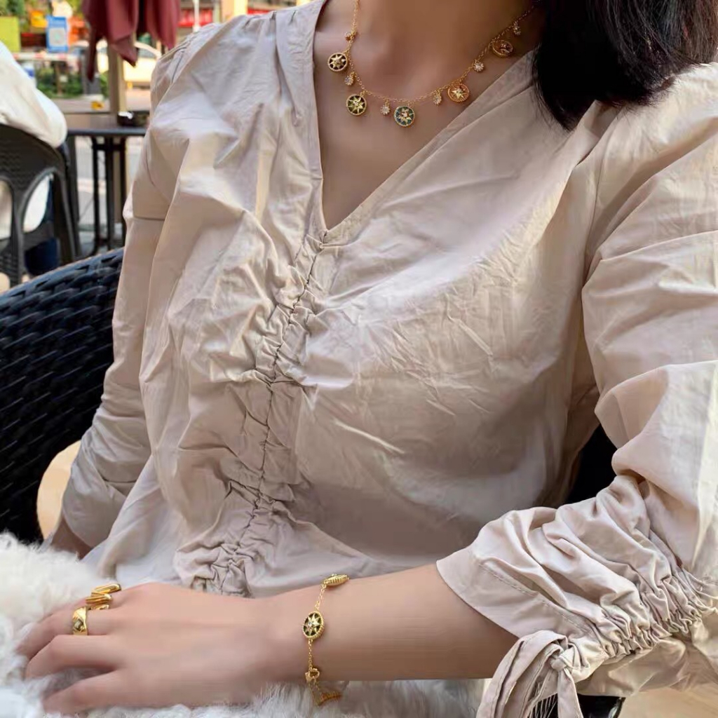 Chữ ký Vòng đeo tay Thép titan vàng vòng tay nữ