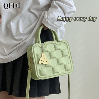Qfdi túi đeo chéo hình vuông nhỏ thiết kế đơn giản thời trang cho nữ