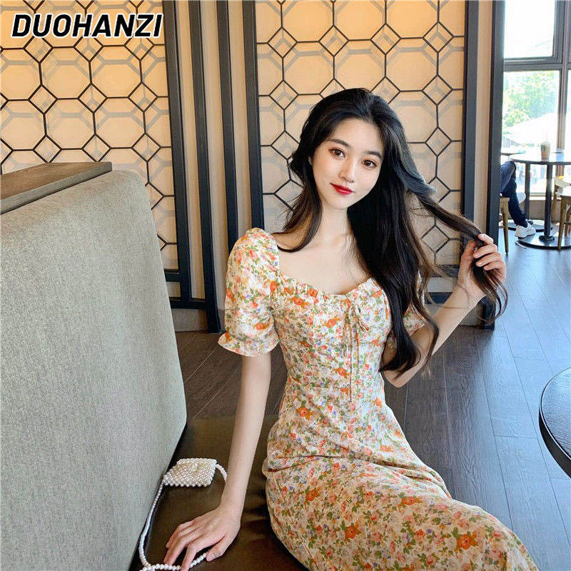 Đầm Hoa Dáng Dài Thời Trang Pháp Quý Phái Dành Cho Nữ