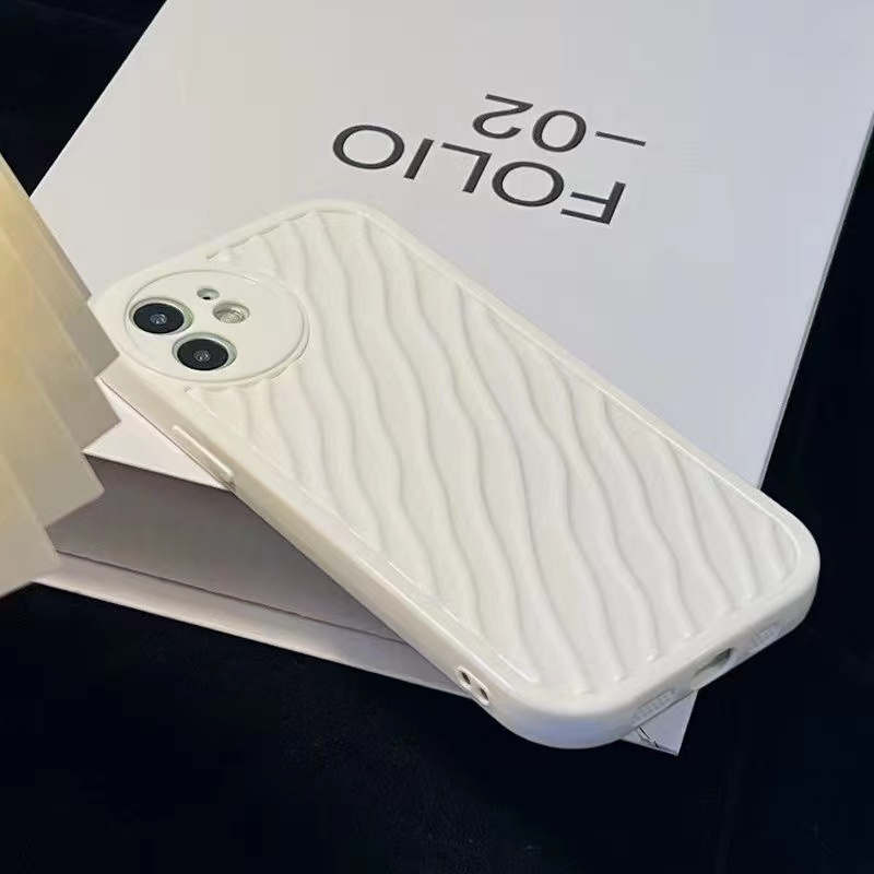 Ốp Điện Thoại Họa Tiết Gợn Sóng Kèm Dây Đeo Cho iPhone 11 7plus 12 13 7 / 8 14plus xr xs max 11Promax 12Pro 11Promax 14