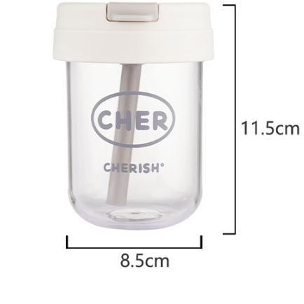 Bình Nước Nhựa Mini Có Ống Hút Kiểu Dáng Đơn Giản Dễ Thương