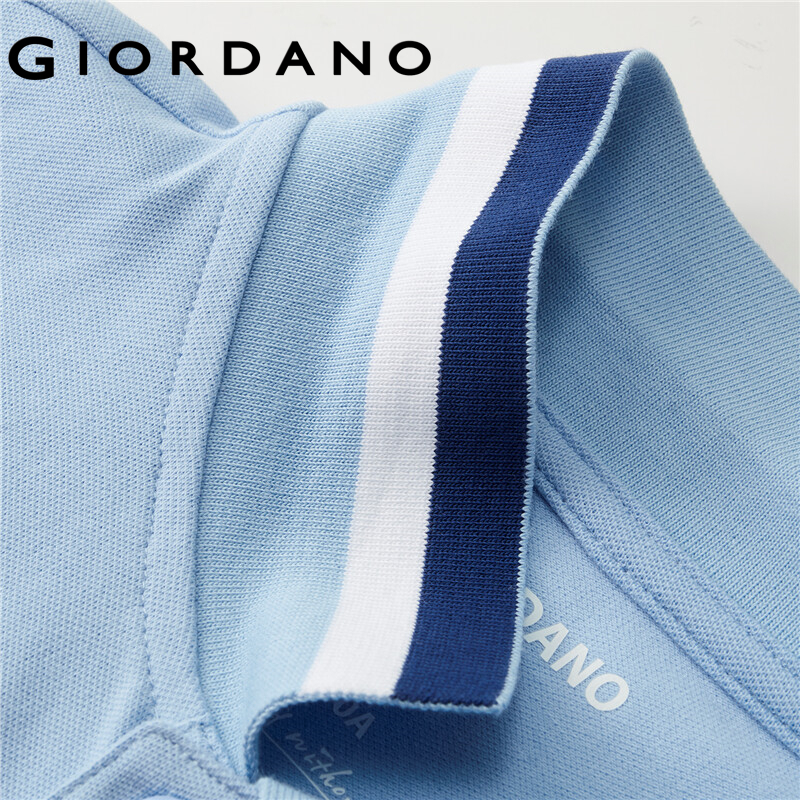 GIORDANO Áo Polo nam tay ngắn thêu sư tử chuyển màu, có sẵn nhiều màu 01011422