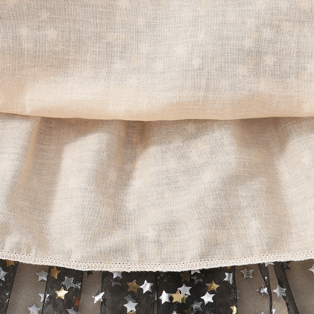 Đầm Công Chúa Màu Đen Phối Ren Đính Kim Sa Lấp Lánh Cho Bé Gái