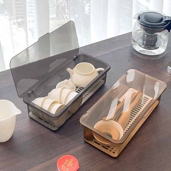 Hộp Đựng Cọ Trang Điểm Chống Bụi Có Nắp Đậy Tiện Lợi
