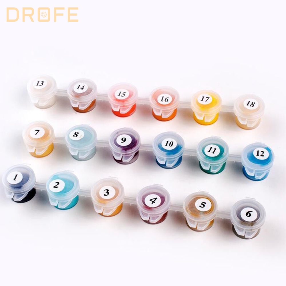Set tranh tô màu số hóa DROFE DIY kích thước 20x20cm/ 30x30cm có khung làm quà tặng trang trí nhà cửa