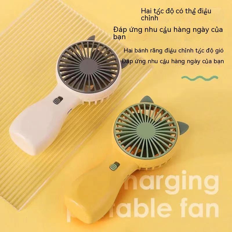 Quạt Mini Cầm Tay Họa Tiết Hoạt Hình Dễ Thương Sạc USB Tiện Dụng