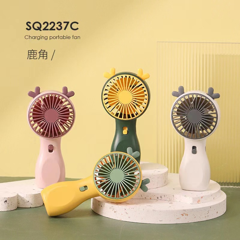 Quạt Mini Cầm Tay Họa Tiết Hoạt Hình Dễ Thương Sạc USB Tiện Dụng