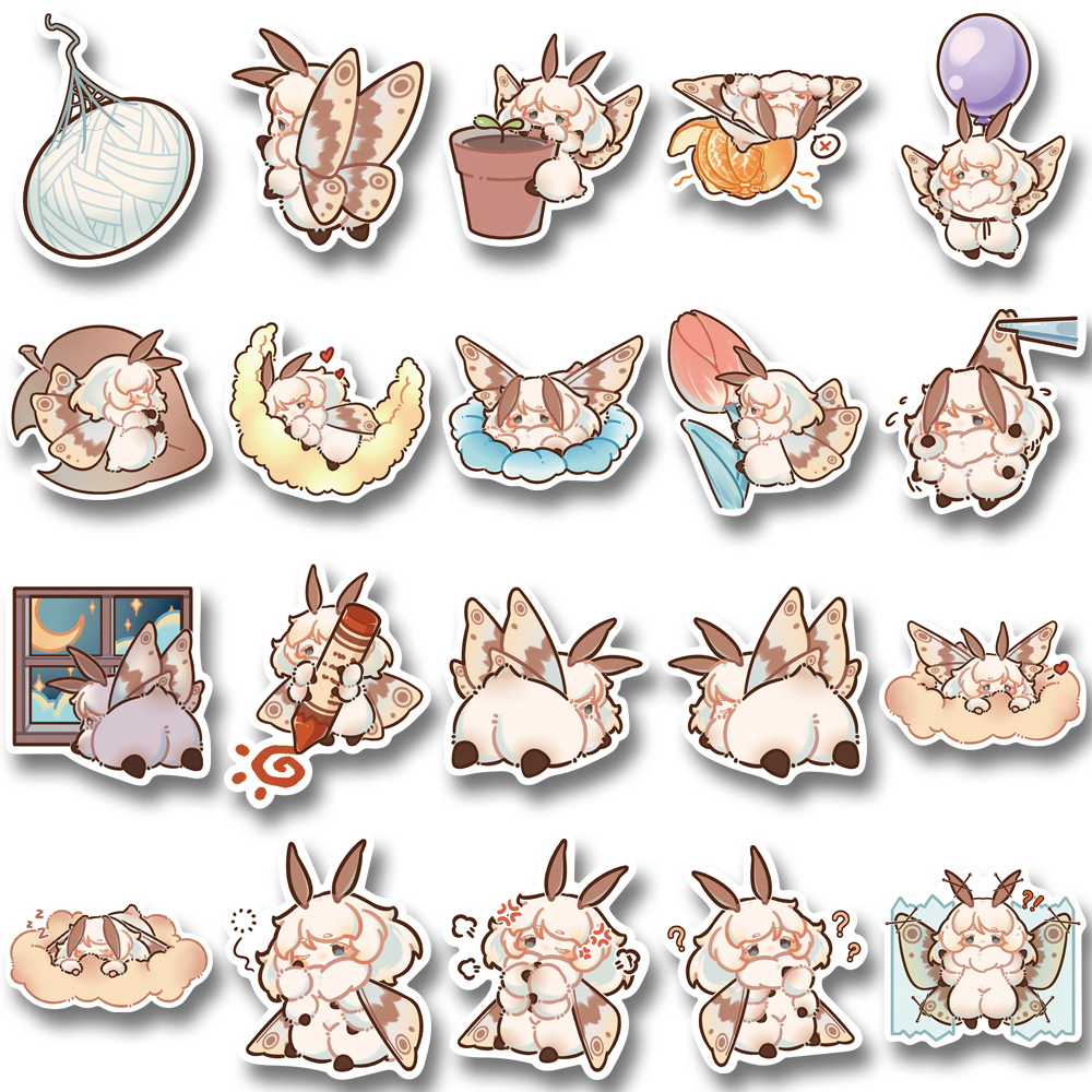 Bộ 40 Miếng Dán Trang Trí Laptop Mũ Bảo Hiểm Hình Hoạt Hình Moth Park Lolo Dễ Thương Chống Thấm