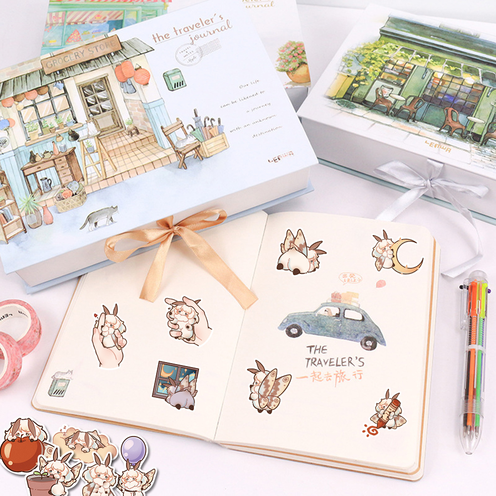 Bộ 40 Miếng Dán Trang Trí Laptop Mũ Bảo Hiểm Hình Hoạt Hình Moth Park Lolo Dễ Thương Chống Thấm