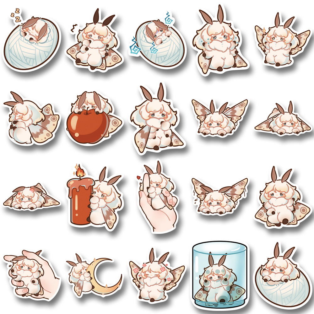 Bộ 40 Miếng Dán Trang Trí Laptop Mũ Bảo Hiểm Hình Hoạt Hình Moth Park Lolo Dễ Thương Chống Thấm