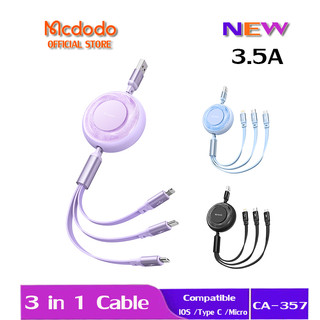 Dây cáp sạc mcdodo 3 trong 1 usb sang type c ip micro usb 3.5a ca-357