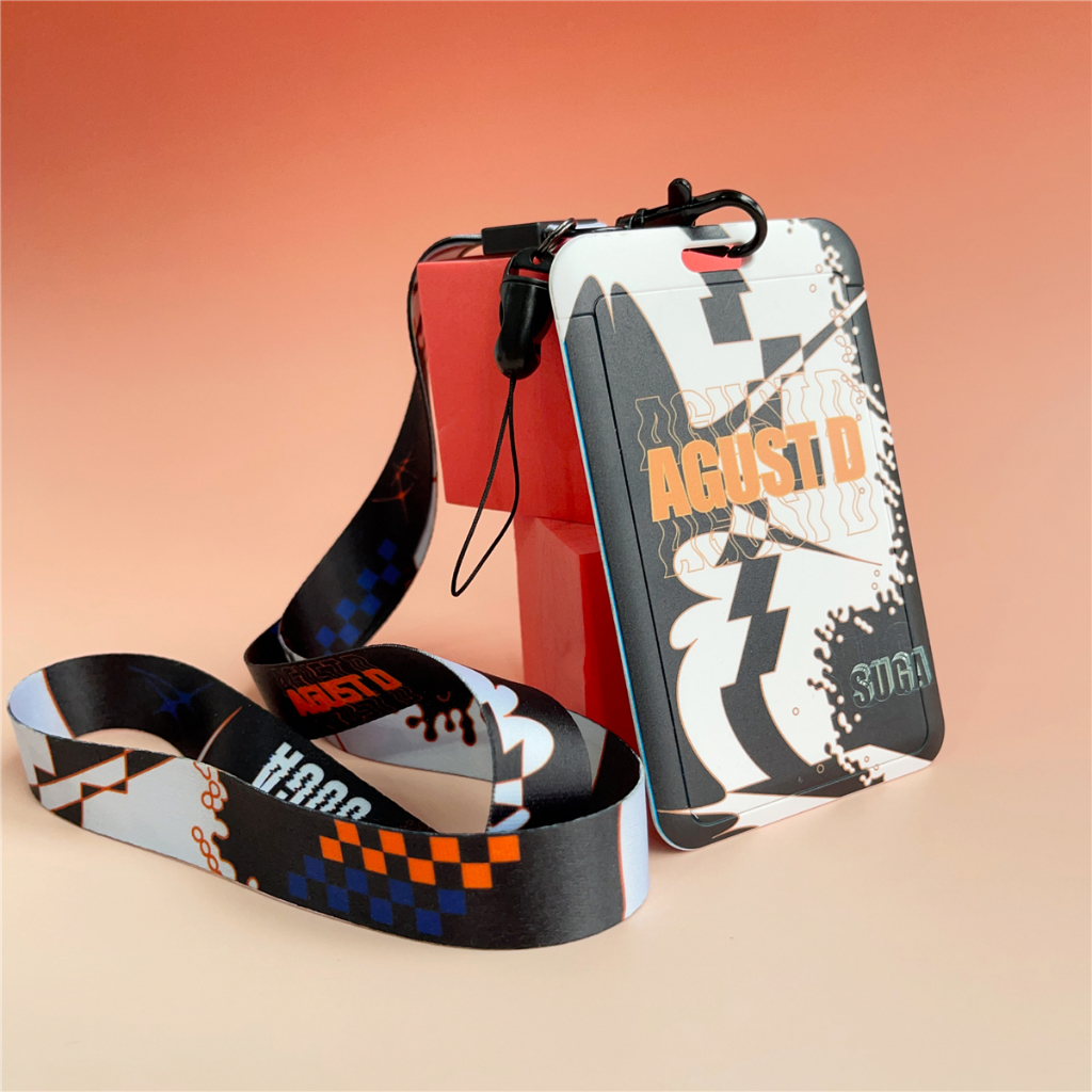 Ví Đựng Thẻ Có Dây Đeo Cổ in Hình SUGA AgustD Jhope TXT Straykids