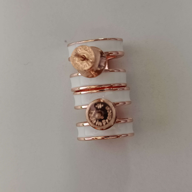 Bông tai nữ vàng hồng H hoa tai thời trang khuyên tai không cần bấm lỗ