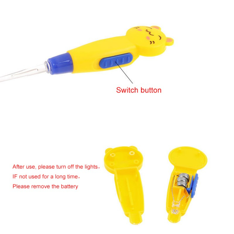 Muỗng Lấy Ráy Tai Có Đèn Họa Tiết Hoạt Hình Dễ Thương Cho Bé