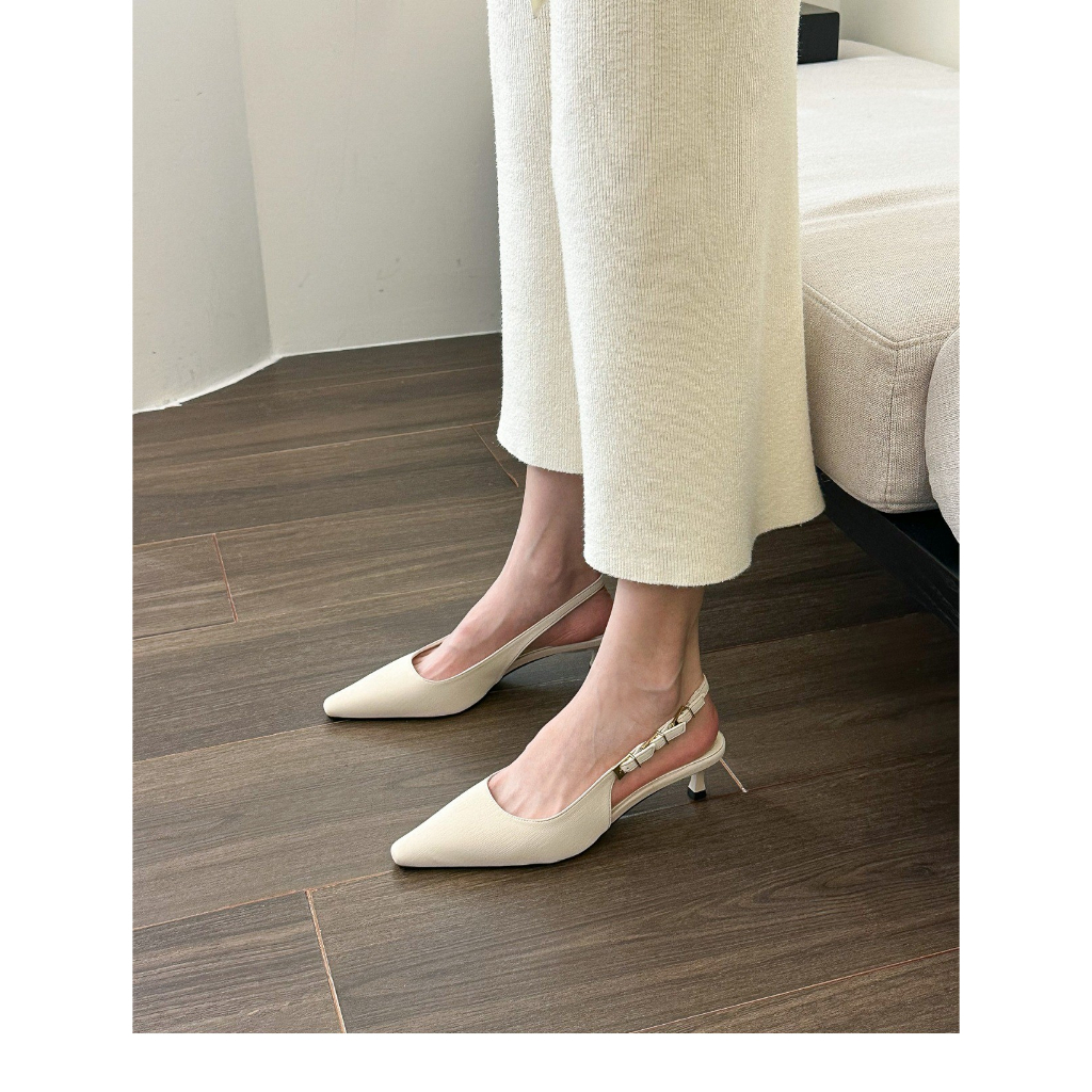 Sandal Cao Gót Mũi Nhọn Hở Lưng Phong Cách Thời Trang 2023 Dành Cho Nữ