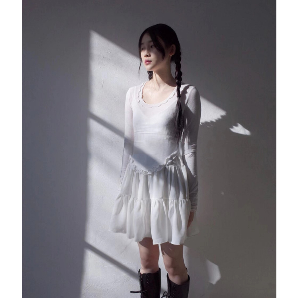 Đầm Hai Dây Xếp Tầng Dễ Thương Có Thể Điều Chỉnh