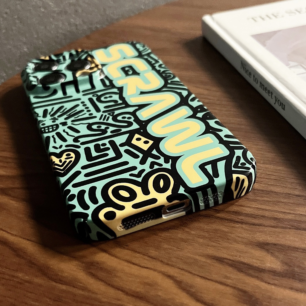 Ốp Điện Thoại PC Cứng Chống Sốc Họa Tiết Graffiti Cho iphone 14 13 12 11 Pro MAX XR X / XS MAX 7 / 8 Plus