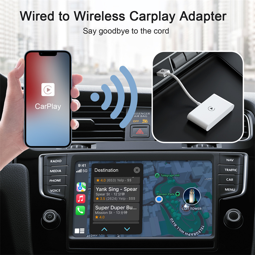 Bộ điều hợp CarPlay không dây cho CarPlay Dongle, Chuyển đổi CarPlay có dây của nhà máy sang CarPlay không dây