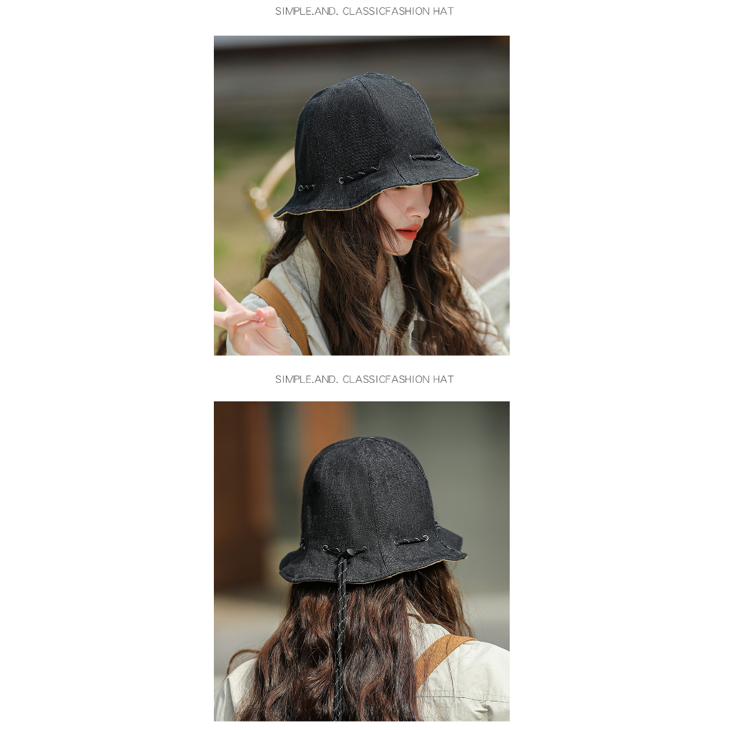 Nón Tai Bèo Dây Rút Đa Năng Có Thể Gấp Gọn Phong Cách Nhật Bản