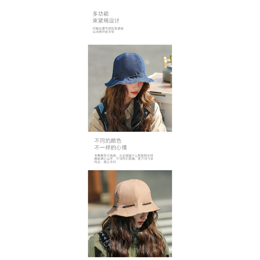 Nón Tai Bèo Dây Rút Đa Năng Có Thể Gấp Gọn Phong Cách Nhật Bản