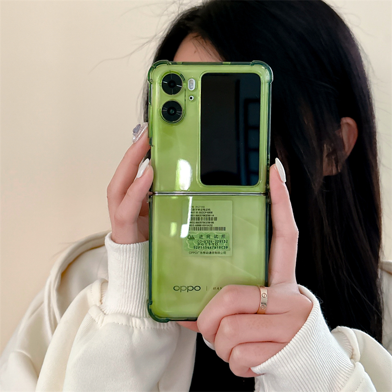Ốp Điện Thoại Mềm Trong Suốt Chống Sốc Màu Sắc Tương Phản Đơn Giản Cho OPPO Find N2 Flip 5G