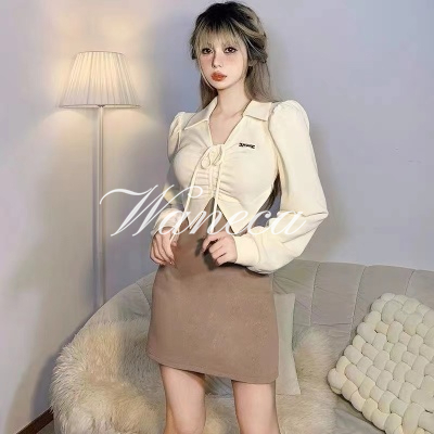 Waneca Đầm Dài Tay Dáng Ôm Giả Hai Lớp Phong Cách Pháp Thanh Lịch Dành Cho Nữ