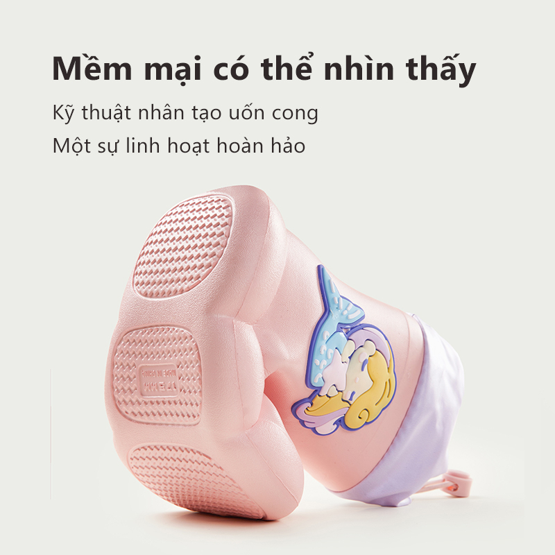 Cheerful Mario Giày Bốt Đi Mưa Gọn Nhẹ Chống Trượt & Nước In Hình Mario Cho Trẻ Em