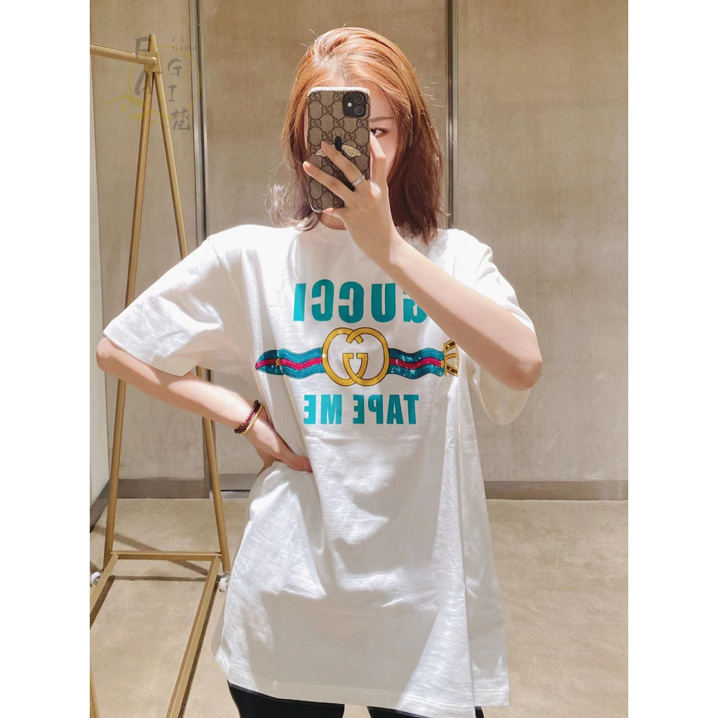 Áo Thun Tay Ngắn Cổ Tròn In Logo Gucci Thời Trang Cho Nam Và Nữ