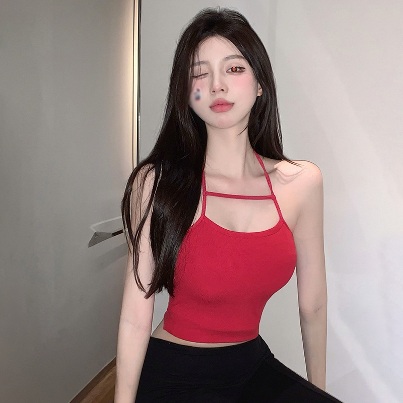 Áo Hai Dây Màu Sắc Đơn Giản Phong Cách Hàn Quốc