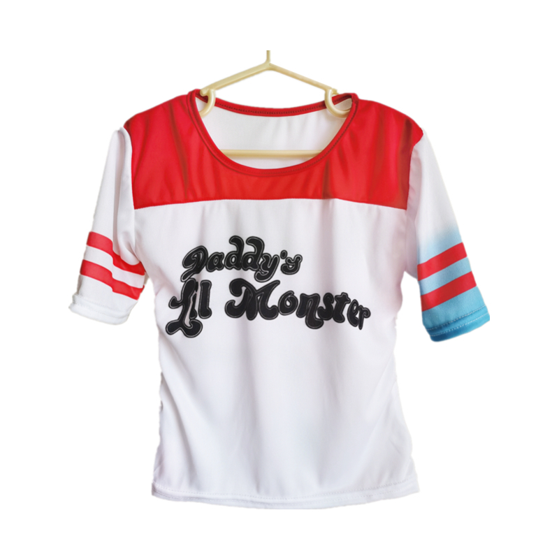 Suicide Squad Harley Quinn Kids&Adult Clothes Cosplay thêu 6 mảnh