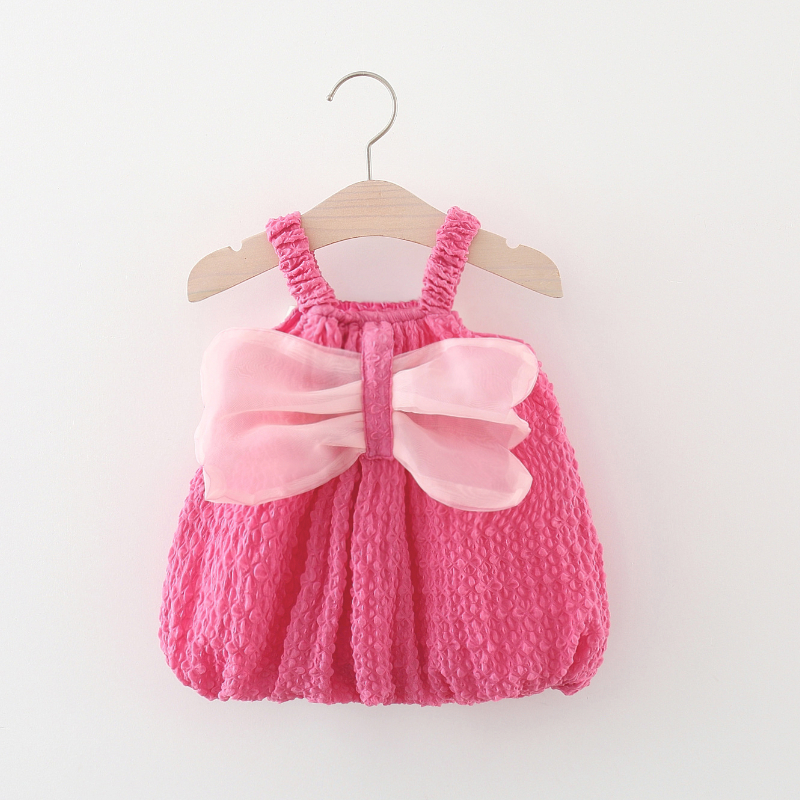 Đầm Cotton Mềm Mại In Họa Tiết Hoa Phối Nơ Thời Trang Xinh Xắn Cho Bé Gái