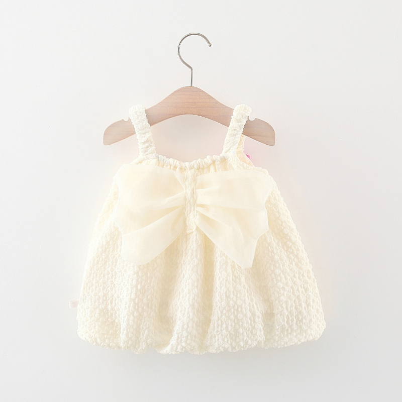 Đầm Cotton Mềm Mại In Họa Tiết Hoa Phối Nơ Thời Trang Xinh Xắn Cho Bé Gái