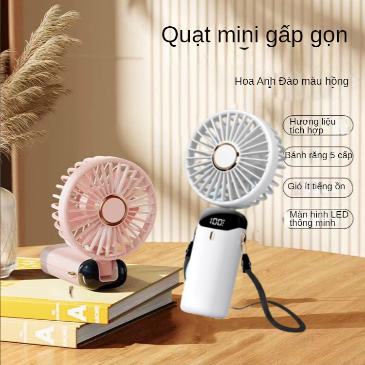 Quạt mini Sạc usb Có Màn Hình LED Có Thể Gấp Gọn Tiện Dụng Quạt cầm tay mini đầu USB thời trang Tích Điện Để Bàn Nhỏ Gọn Nhiều Màu Sắc FAN làm mát quạt làm mát quạt tay quạt cầm tay quạt mini giá rẻ quạt sạc điện quạt xếp cầm tay