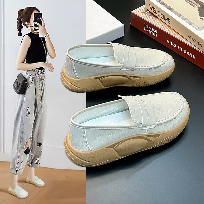 Giày lười nữ 2023 Giày lười theo phong cách Hàn Quốc sục nữ Giày búp bê