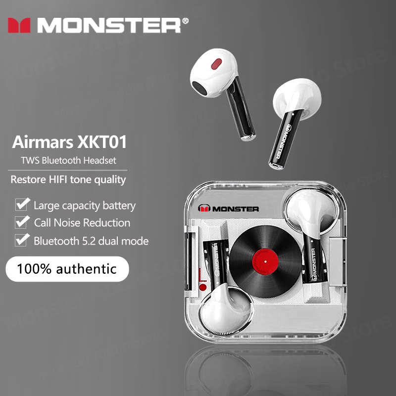 Tai nghe nhét tai MONSTER XKT01 bluetooth 5.2 chống ồn chuyên dụng để chơi game
