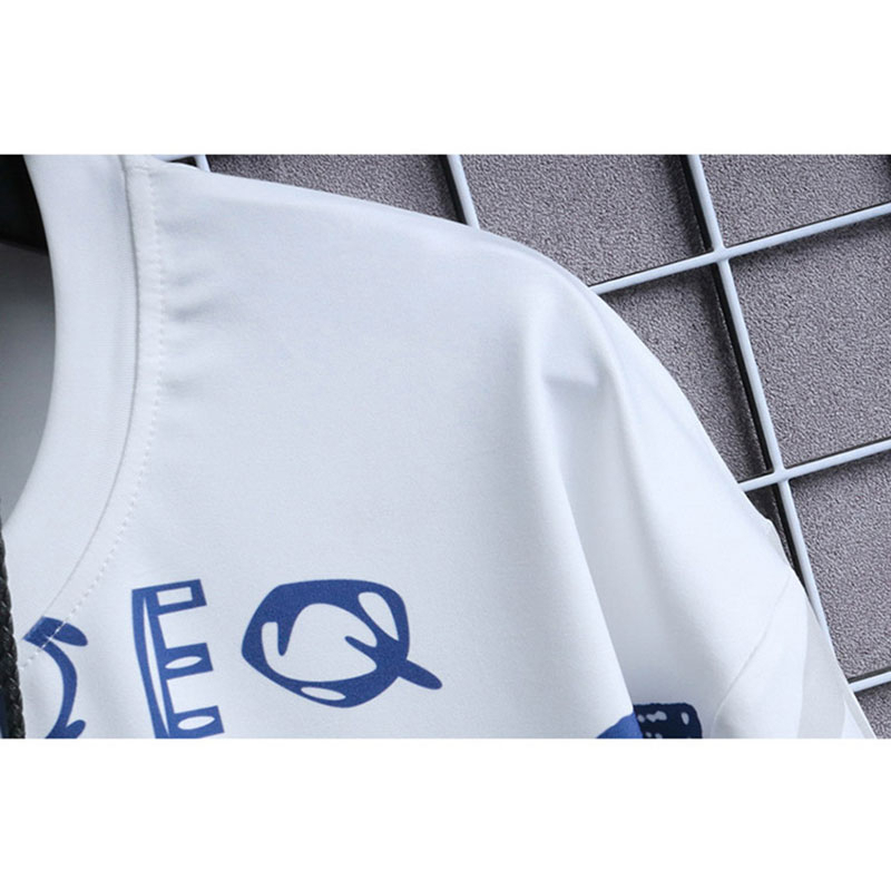 Áo Thun Ngắn Tay Cổ Tròn Dáng Rộng In Hình Gấu Nhỏ Thời Trang Mùa Hè Mới Cho Nam