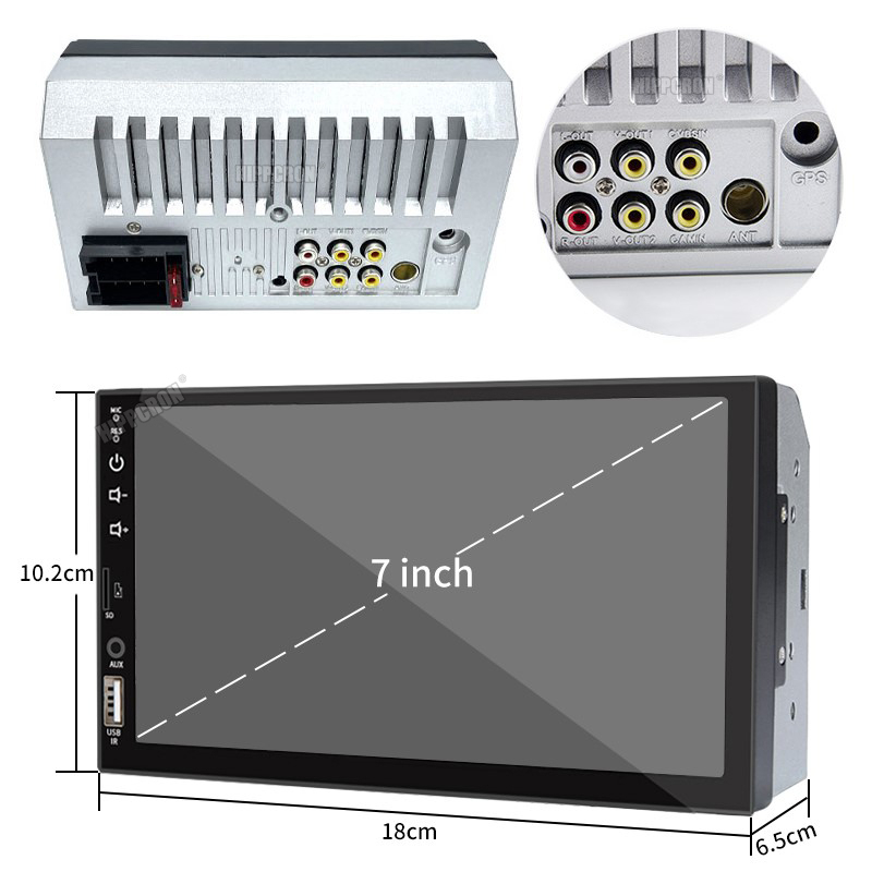 Màn hình cảm ứng âm thanh nổi 12v fm iso nguồn aux đầu vào sd usb có / không có camera