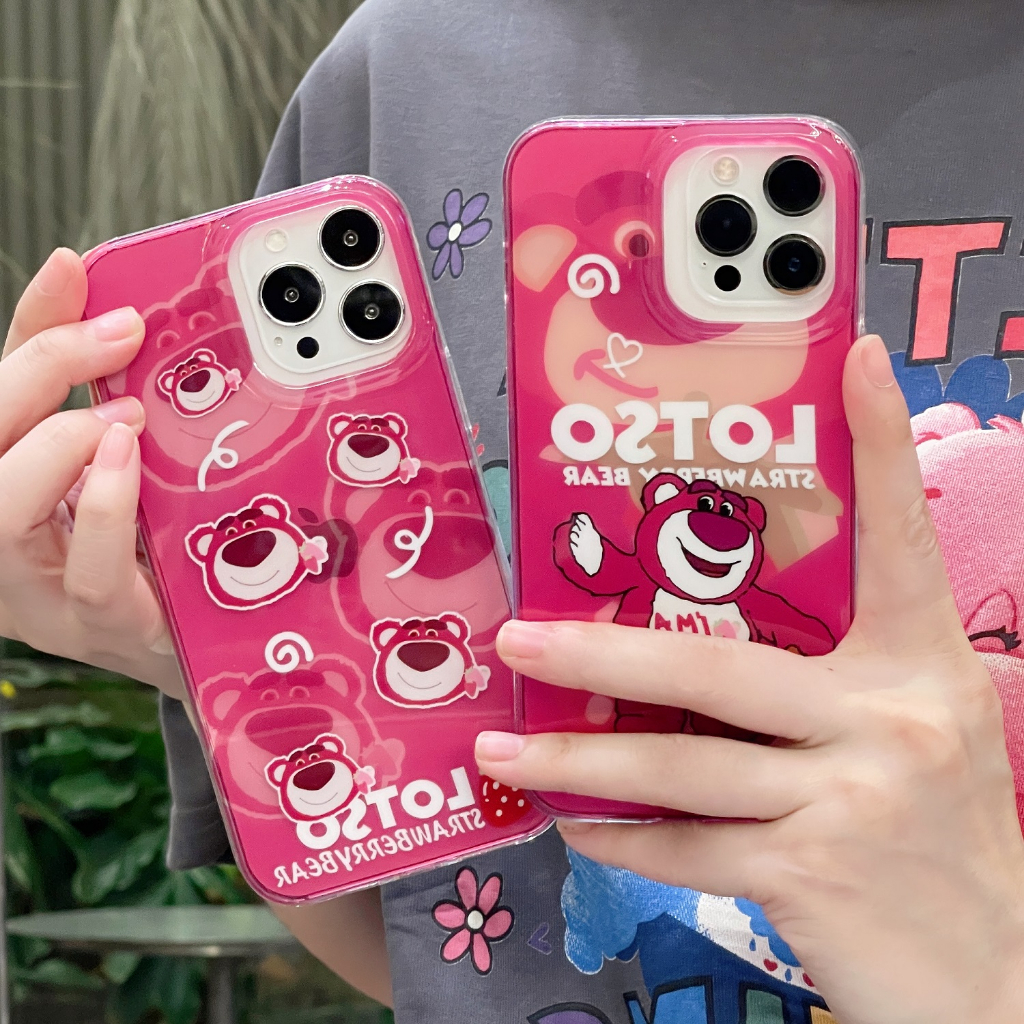 Ốp Điện Thoại imd Họa Tiết Gấu Hồng Hoạt Hình Cho iPhone14 14pro 14promax 13 13pro 13promax 12 12pro 12promax 11 11promax x xs xr Xsmax
