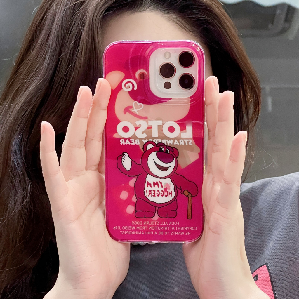 Ốp Điện Thoại imd Họa Tiết Gấu Hồng Hoạt Hình Cho iPhone14 14pro 14promax 13 13pro 13promax 12 12pro 12promax 11 11promax x xs xr Xsmax