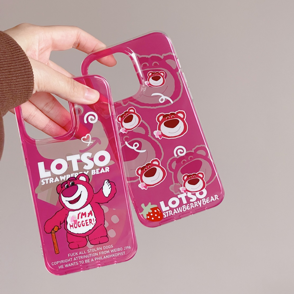 Ốp Điện Thoại imd Họa Tiết Gấu Hồng Hoạt Hình Cho iPhone14 14pro 14promax 13 13pro 13promax 12 12pro 12promax 11 11promax x xs xr Xsmax