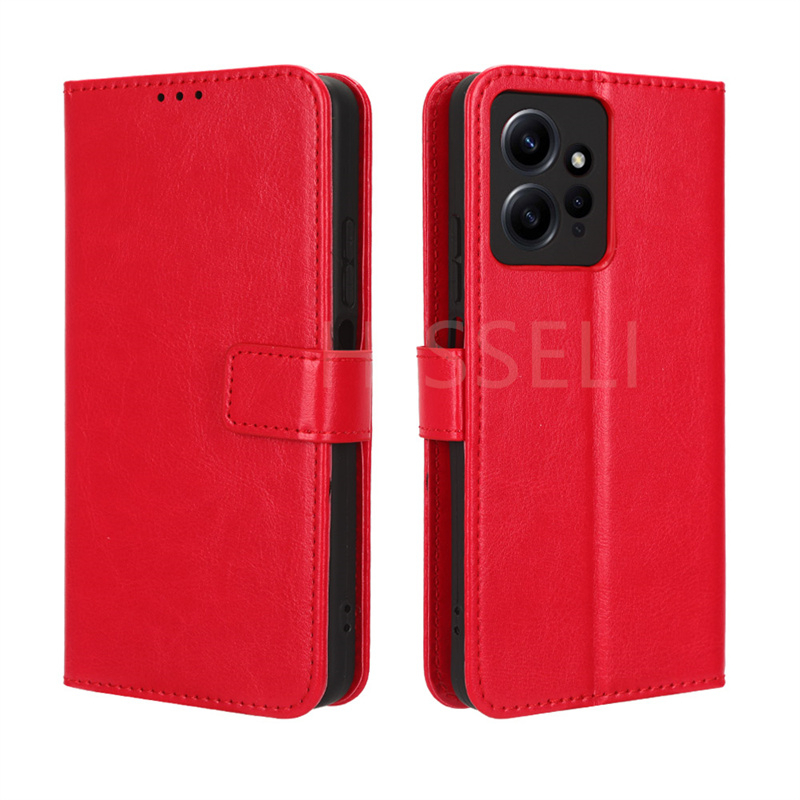 Bao Da PU Điện Thoại Nắp Lật Kèm Ngăn Đựng Thẻ Cho Redmi Note 12 4G Redmi Note12 Pro 5G 12Pro Plus Vỏ